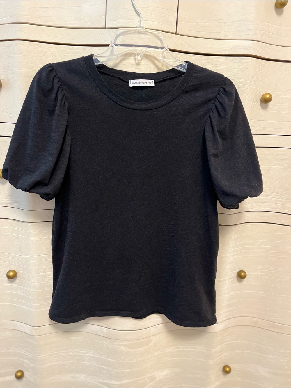 Wasabi Mint Puff Sleeve Tee - Size Small